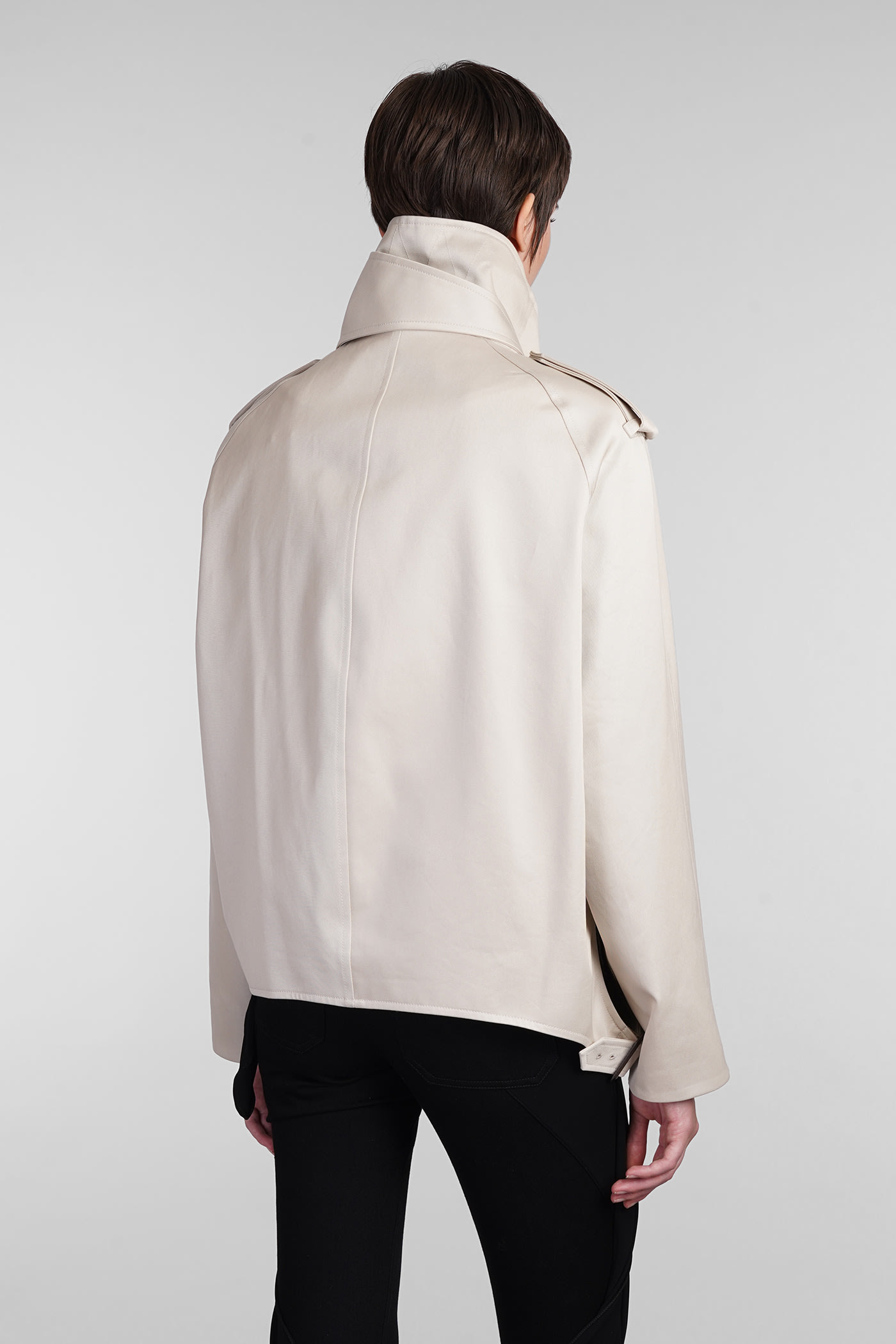 Shop Courrèges Casual Jacket In Beige Cotton