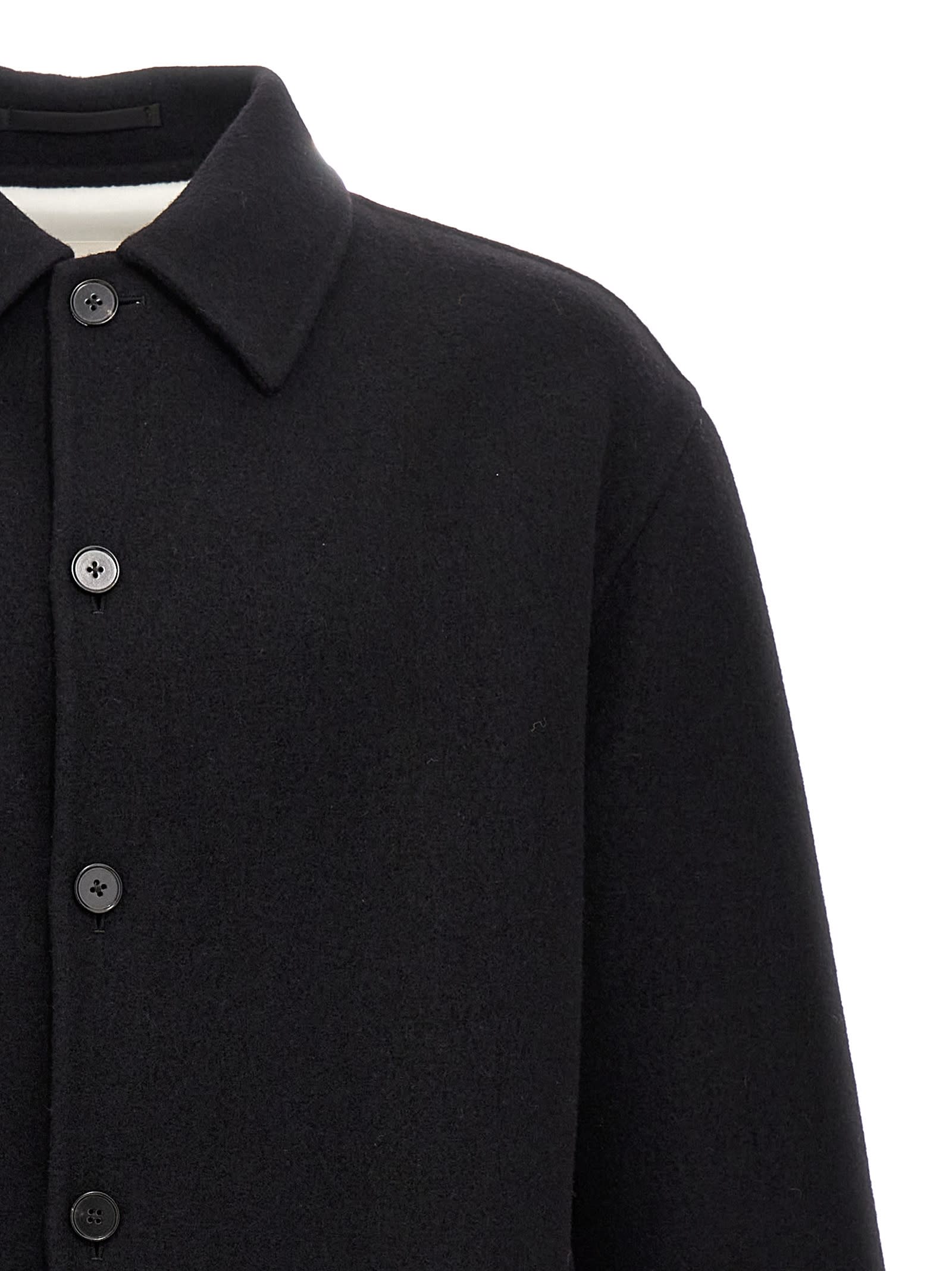 Shop Jil Sander Wool Coat In Black