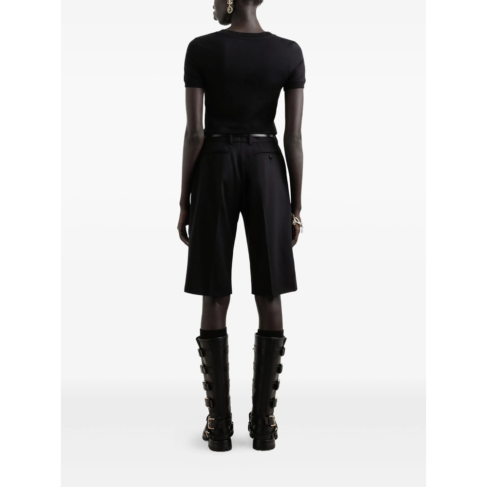 Dolce & Gabbana Pleated Wide-leg Shorts In Black