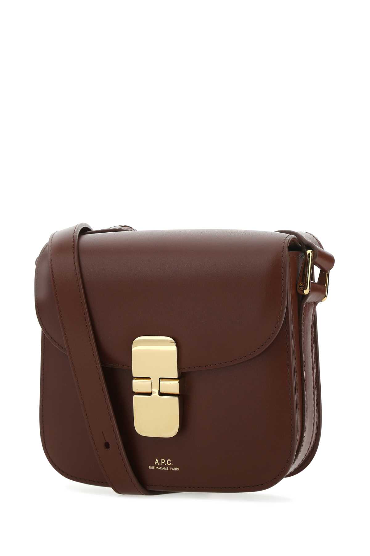 Shop Apc Brown Leather Grace Mini Crossbody Bag In Cad