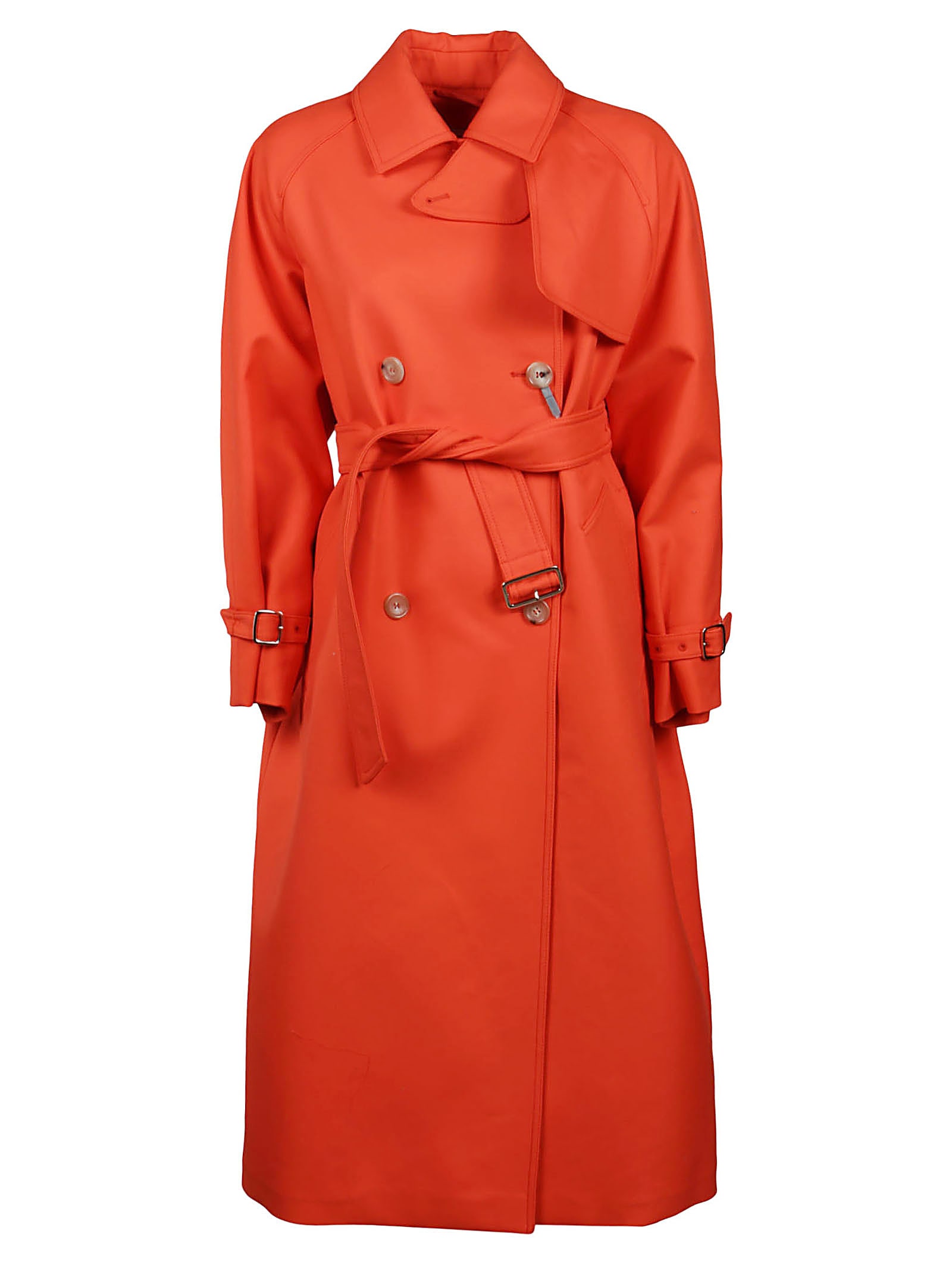 Max Mara Cotton Egemone Gabardine Trench Coat in Orange Red Womens Clothing Coats Raincoats and trench coats 