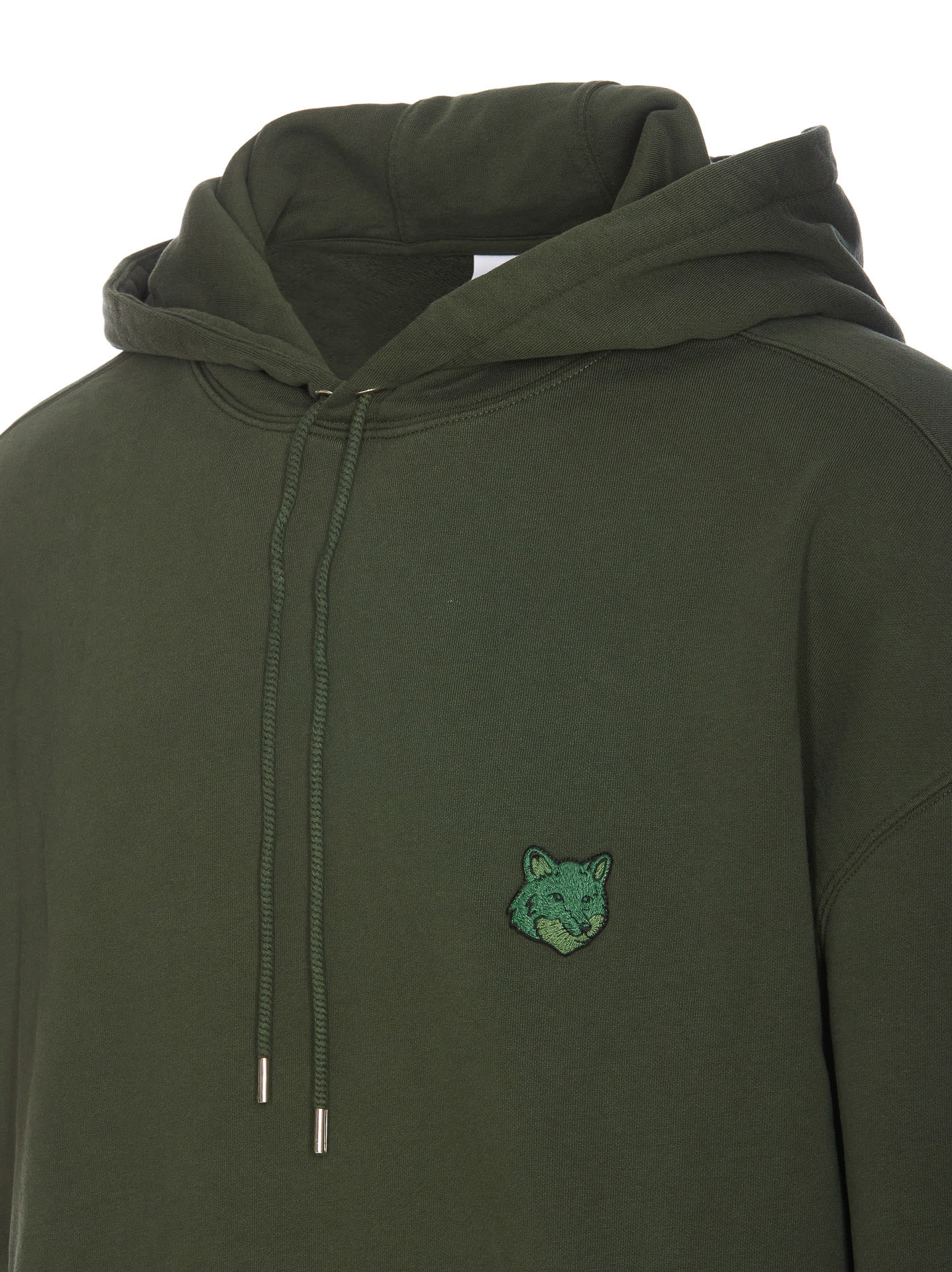 Shop Maison Kitsuné Bold Fox Head Patch Oversize Hoodie In Green