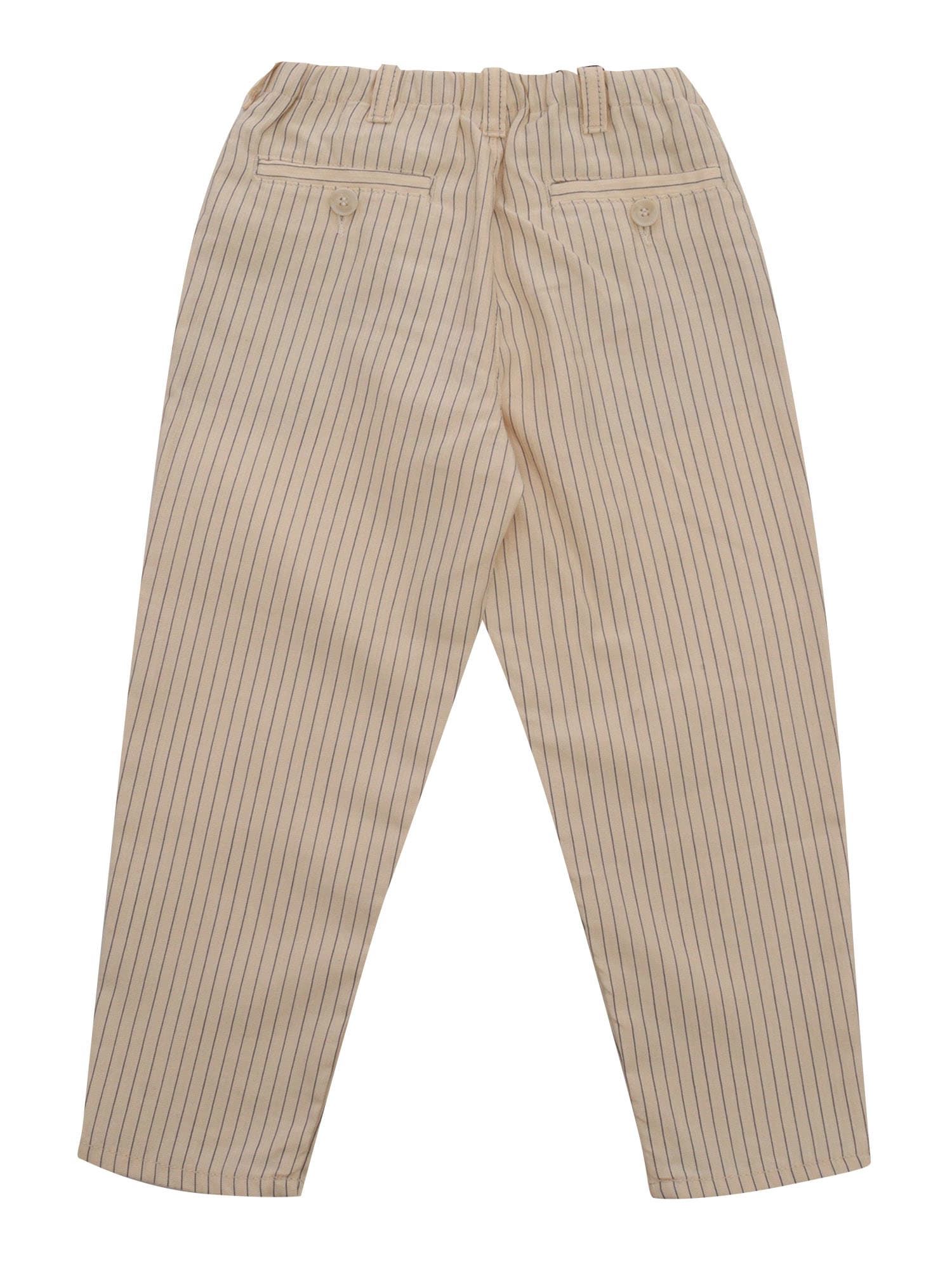 Shop Emporio Armani Beige Trousers With Striped Pattern
