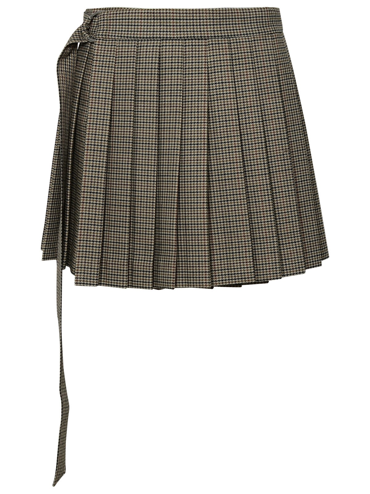 kilt Beige Wool Miniskirt