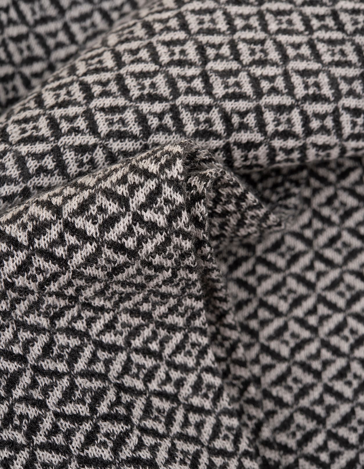 Shop Kiton Black Cashmere Scarf With Jacquard Pattern