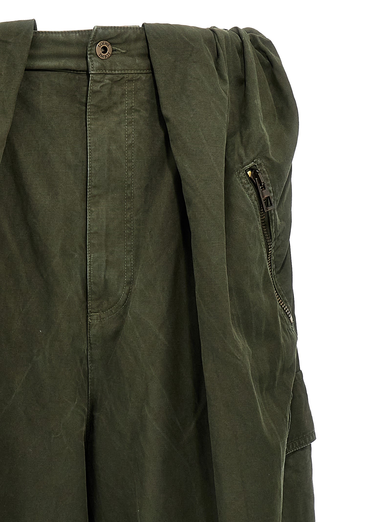 Shop Loewe Balloon Cargo Pants In Green