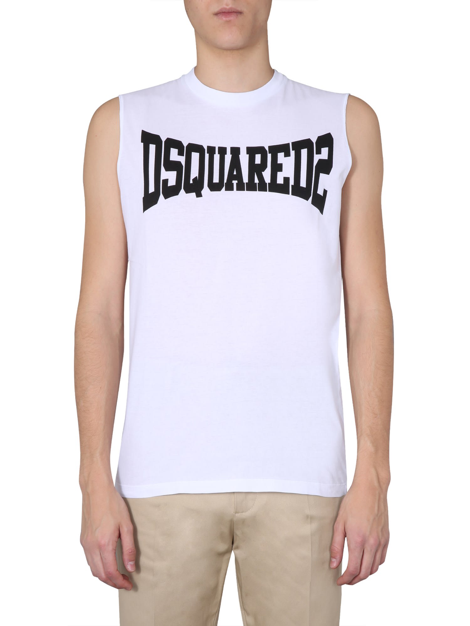 Dsquared2 Cool Fit Tank In Bianco