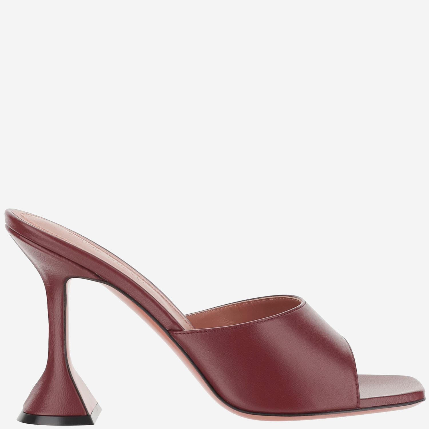 Amina Muaddi Lupita Satin-finish 100mm Mules In Burgundy