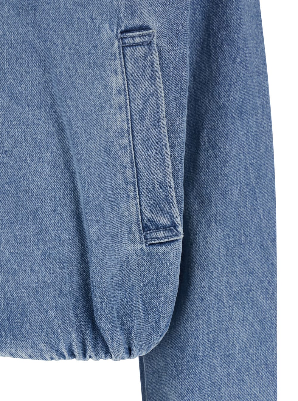 Michael Michael Kors Blue Jacket With Classic Collar And Logo Plaque On The Back In Cotton Woman In Blue