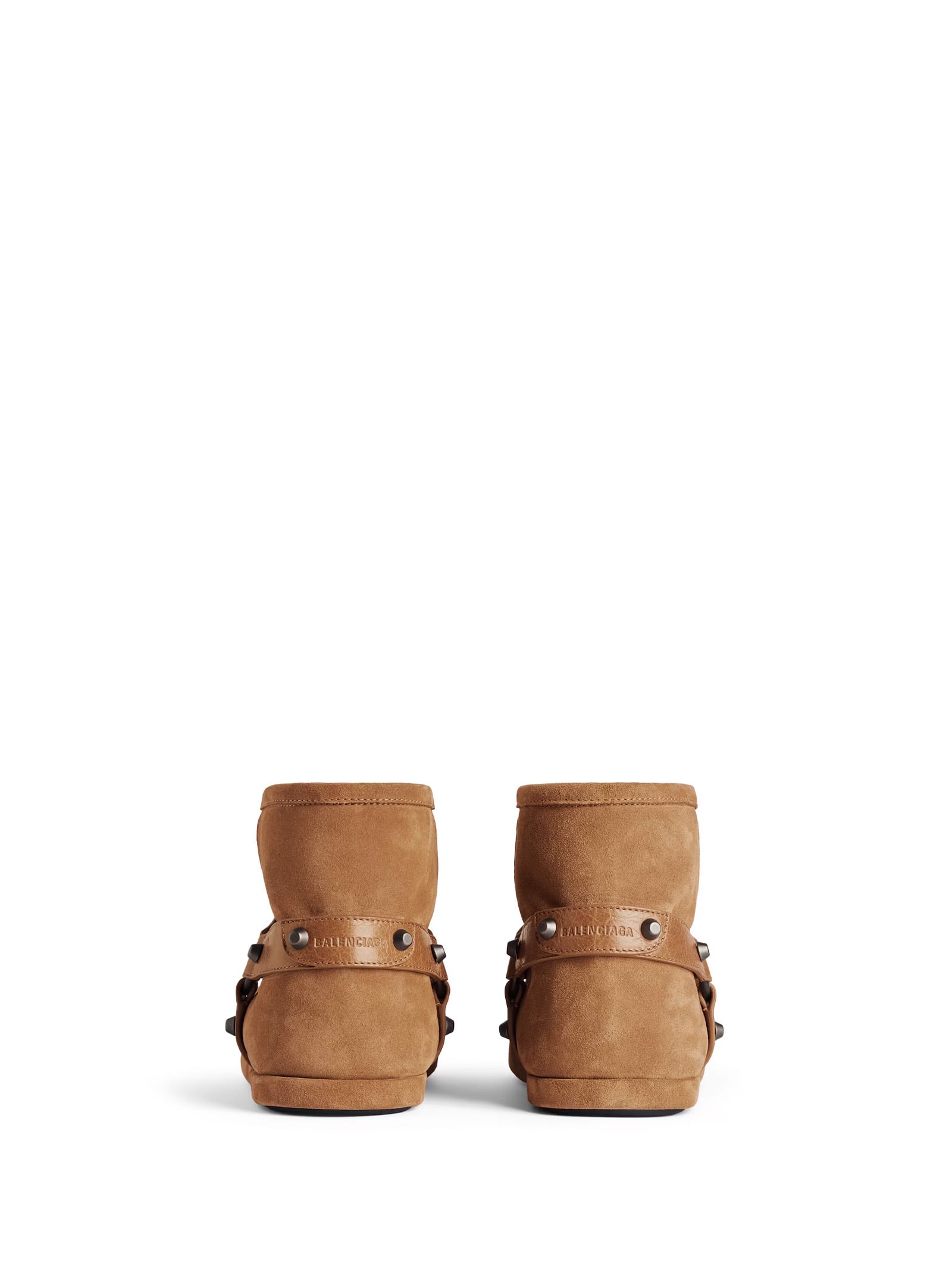 Balenciaga Ankle Boots With Buckle And Flat Sole In Brown