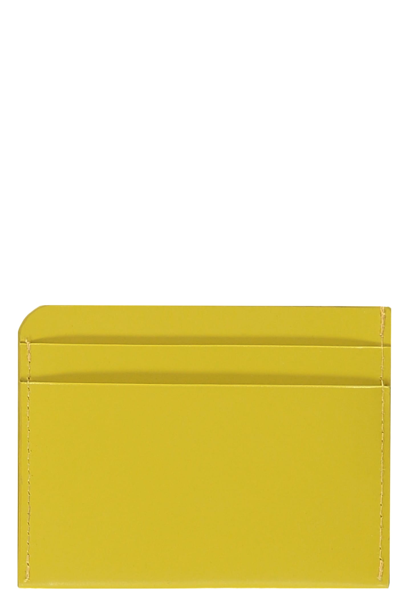 Shop Dries Van Noten Logo Detail Leather Card Holder In Yellow