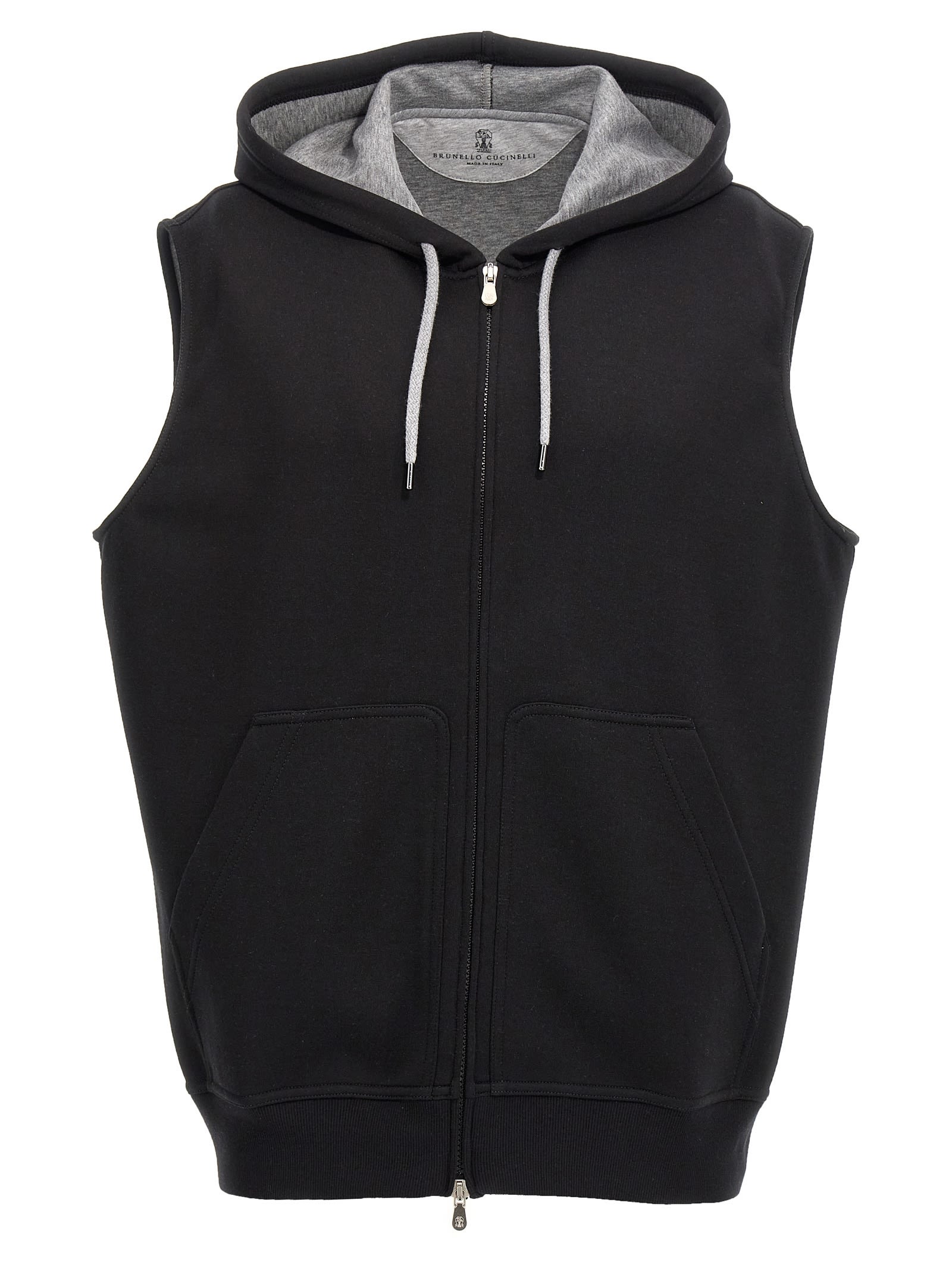 Shop Brunello Cucinelli Hooded Vest In Black