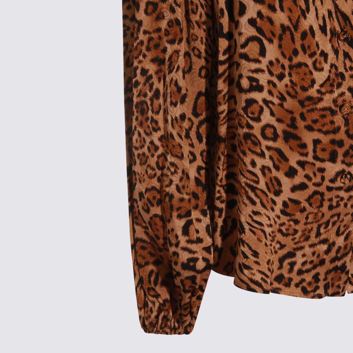 Twinset Brown Viscose Shirt In Animal Print