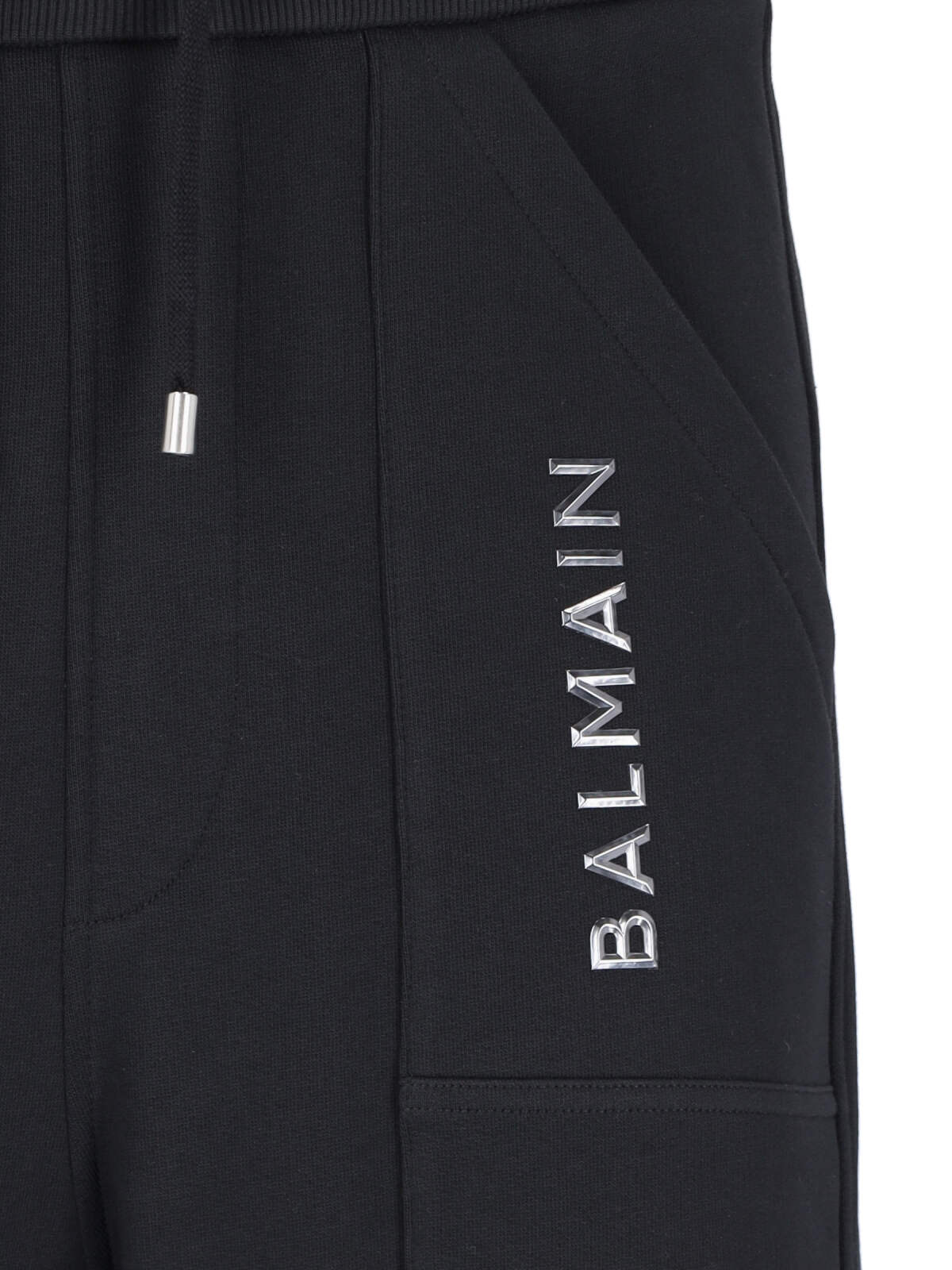 Shop Balmain Logo Track Pants In Black