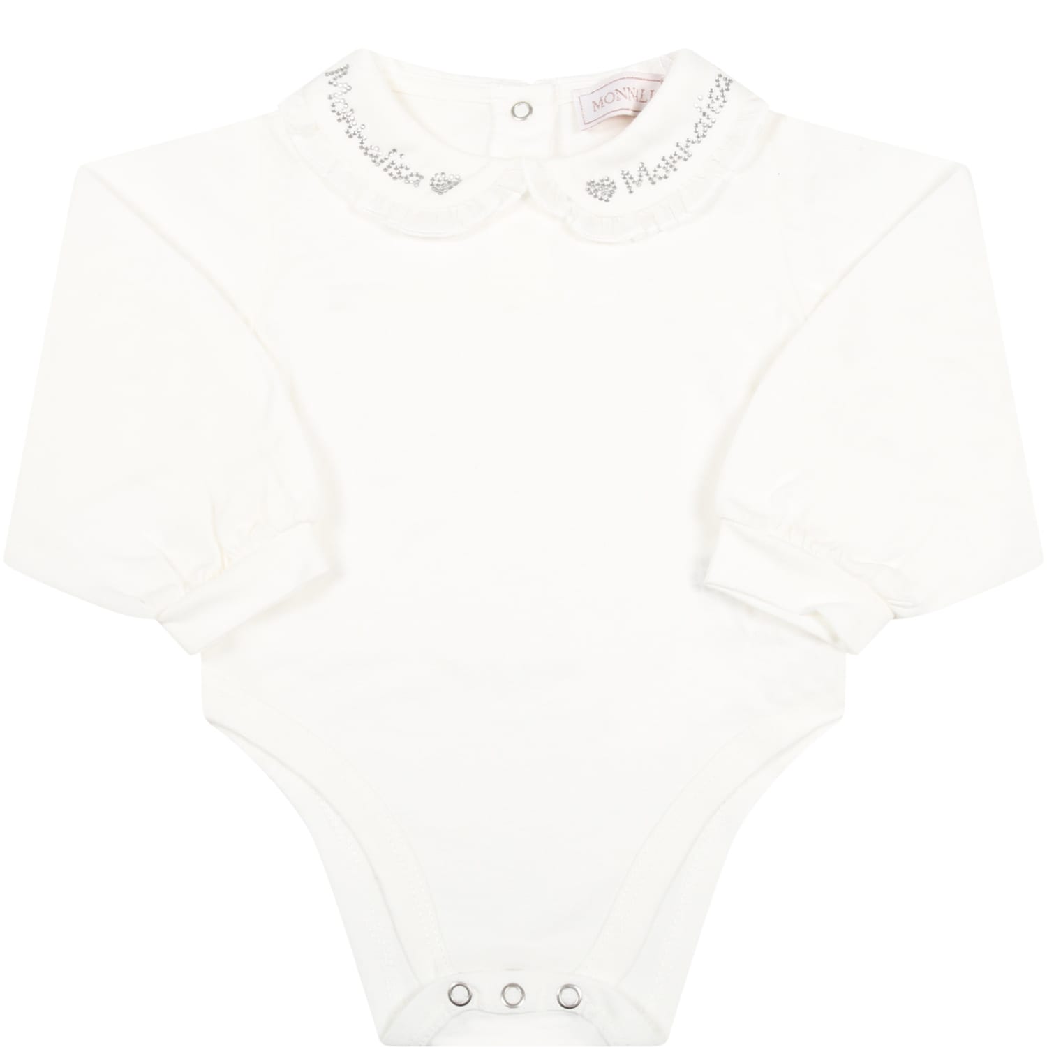 Monnalisa White Body For Baby Girl With Logos
