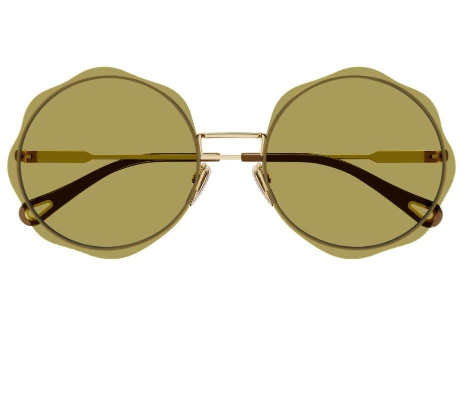 Shop Chloé Honore Sunglasses In Gold/green
