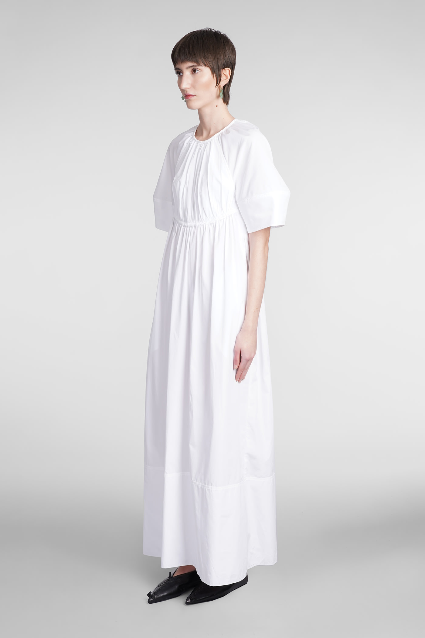 Shop Jil Sander Dress In White Cotton