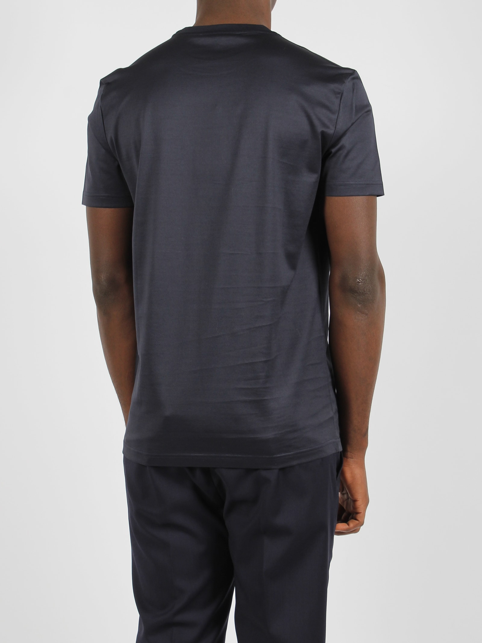 Shop Low Brand Jersey Cotton Slim T-shirt In Blue