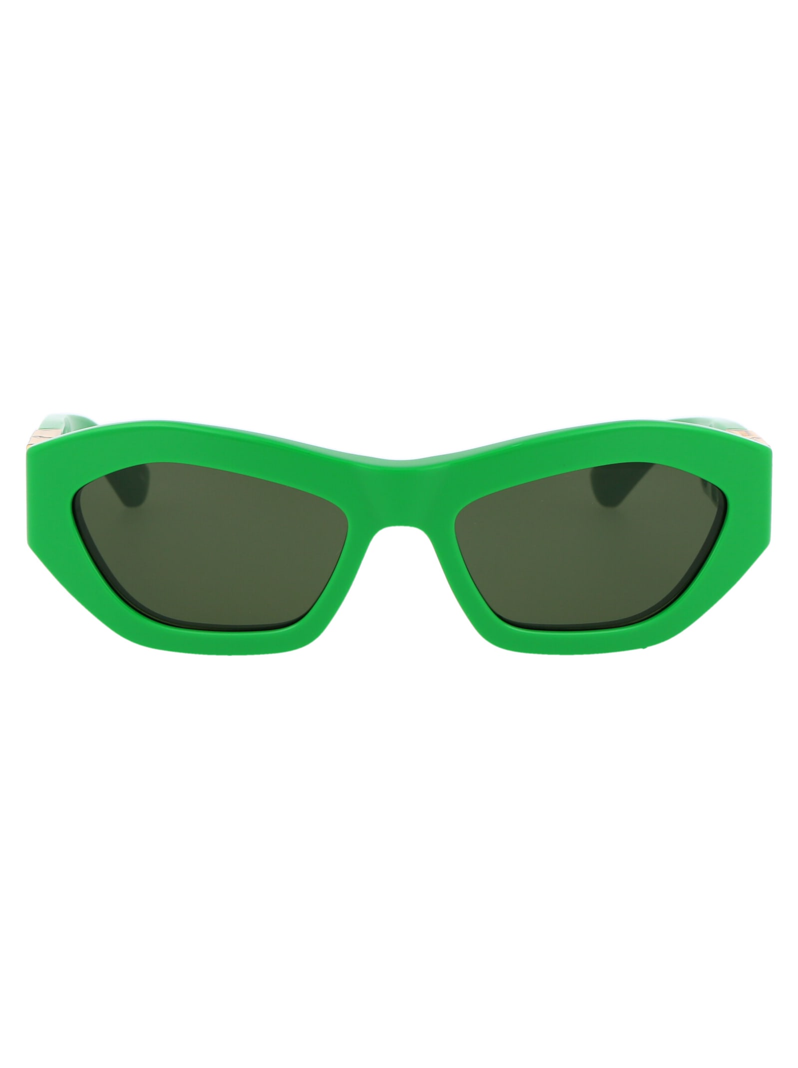 Shop Bottega Veneta Bv1221s Sunglasses In 003 Green Green Green