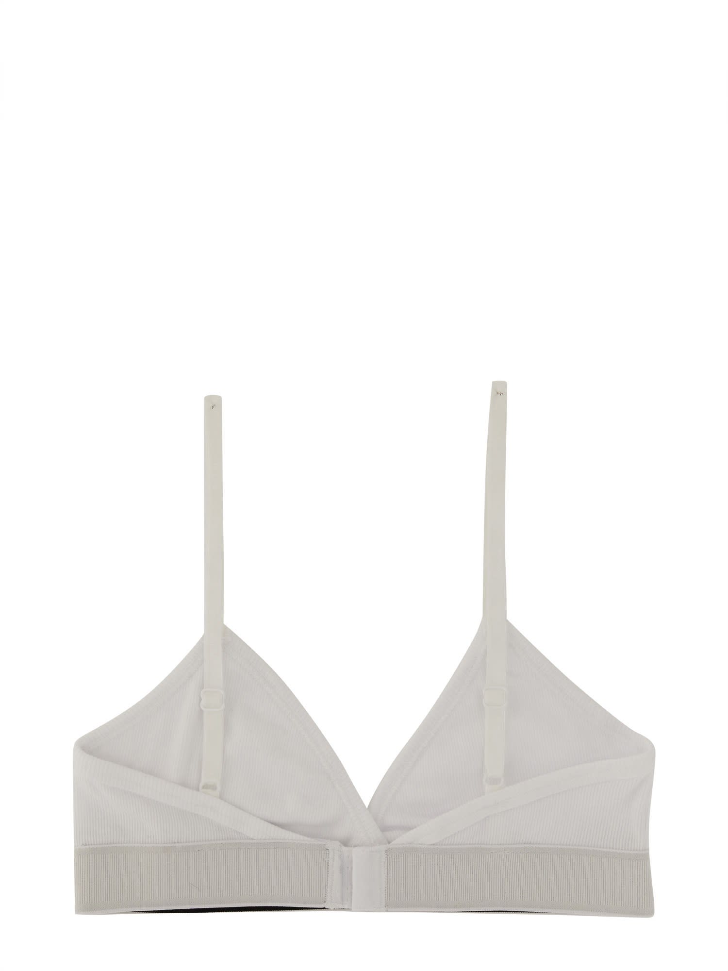 Shop Versace Bralette With Logo In Bianco