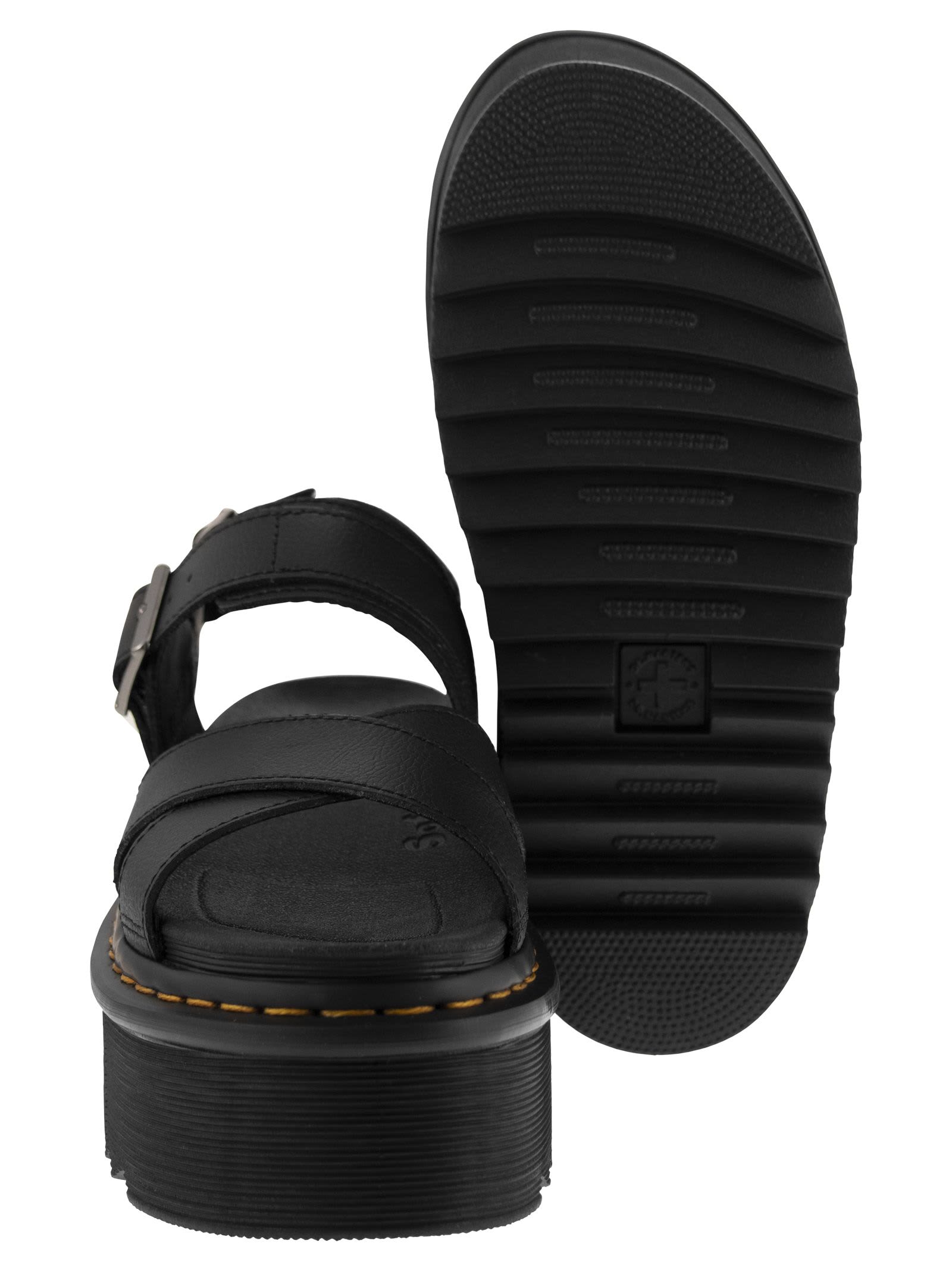 Shop Dr. Martens' Voss Ii Leather Sandals With Straps In Black