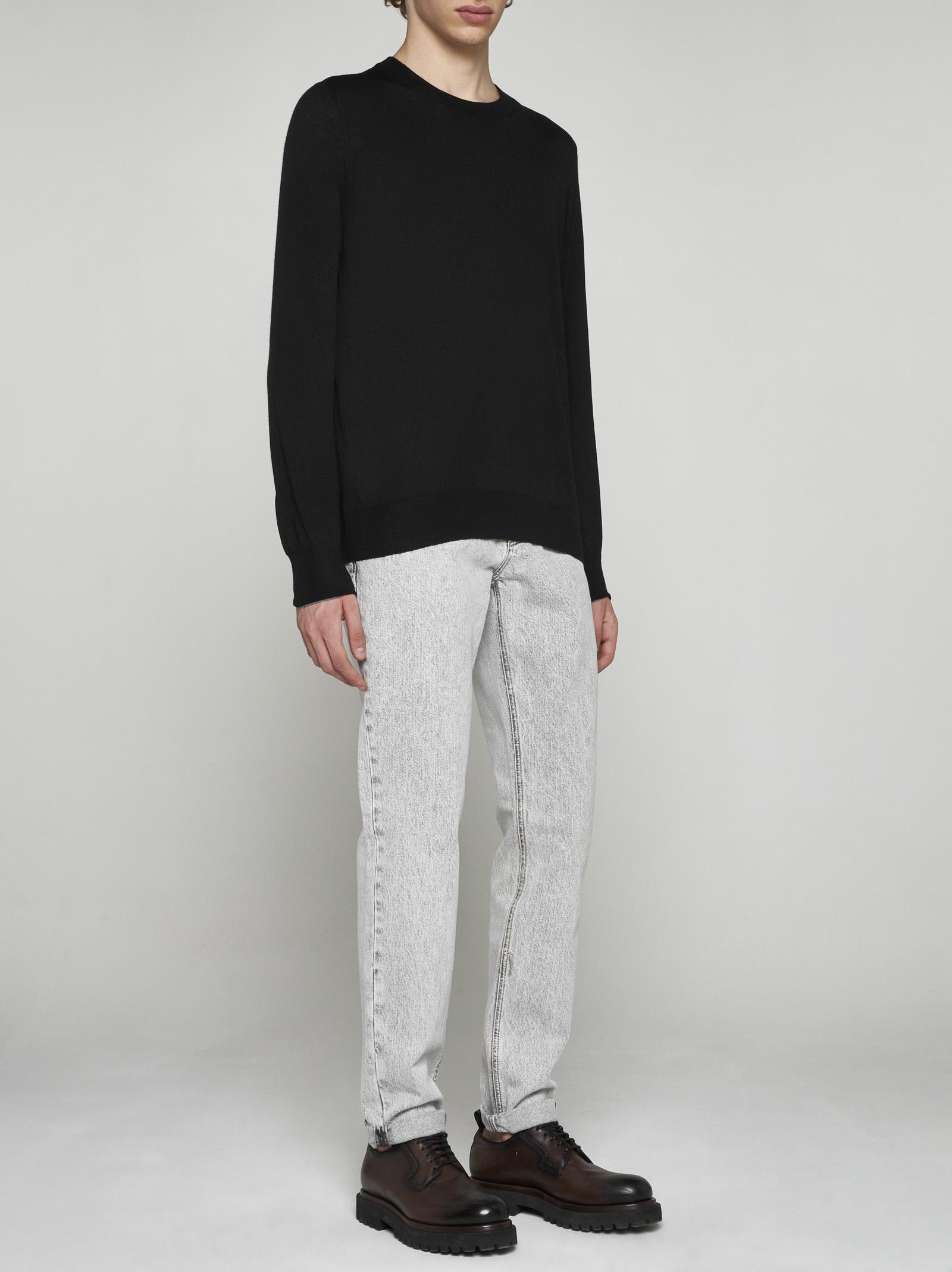 Shop Brunello Cucinelli Wool And Cashmere Sweater In Nero E Grigio