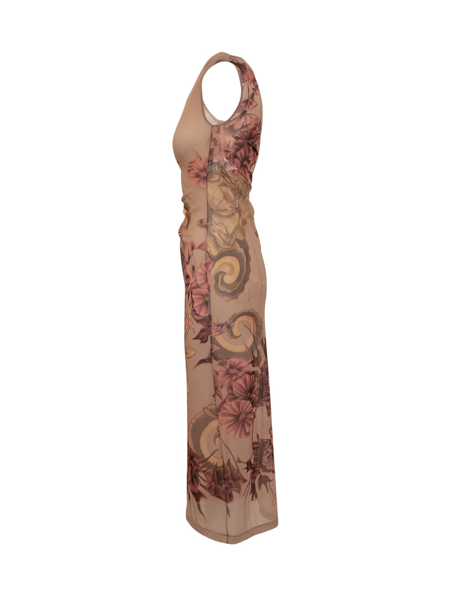 Shop Alberta Ferretti Dress With Floral Print In Fantasia Rosa