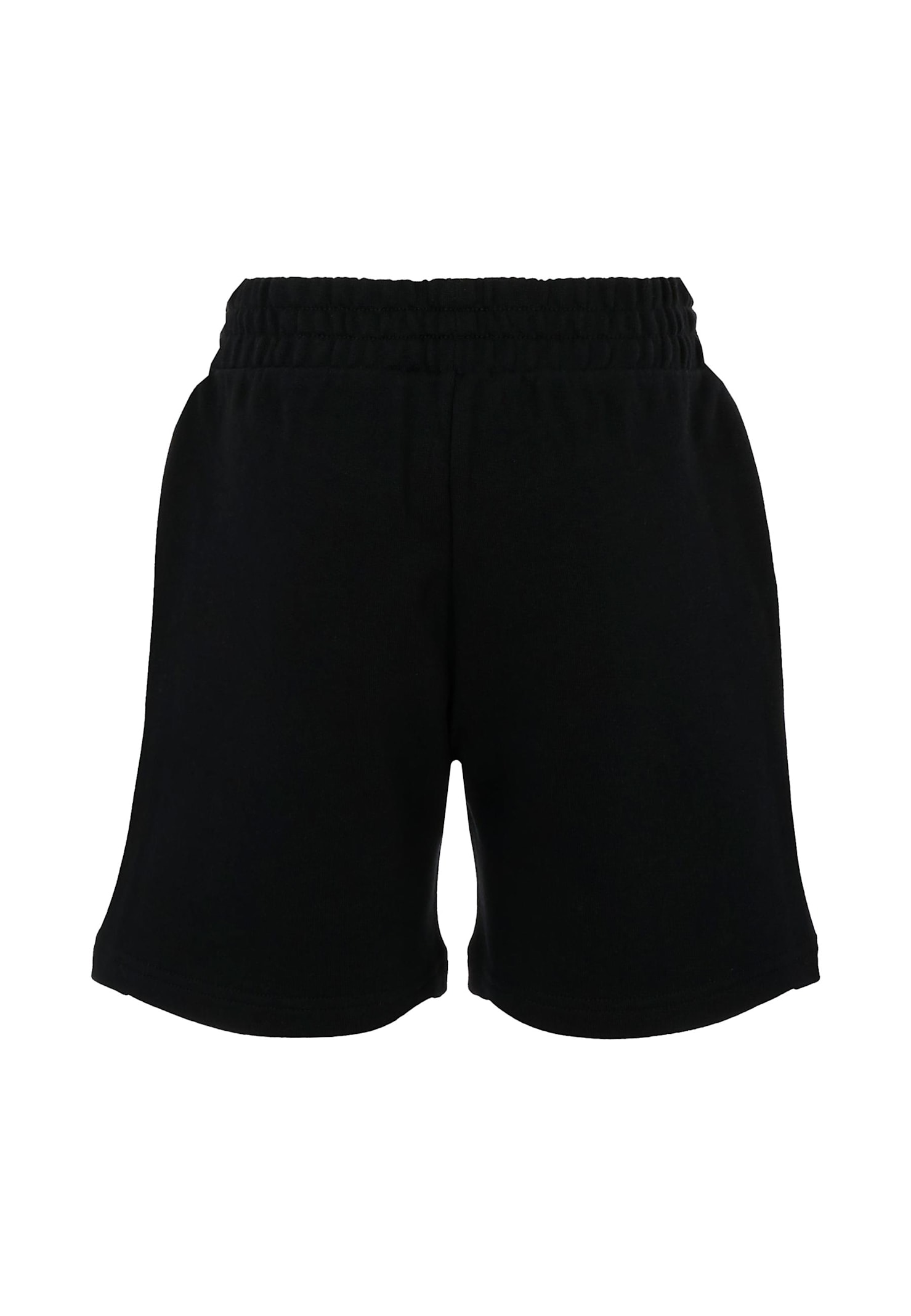 Moschino Black Shorts For Kids With Logo In Black