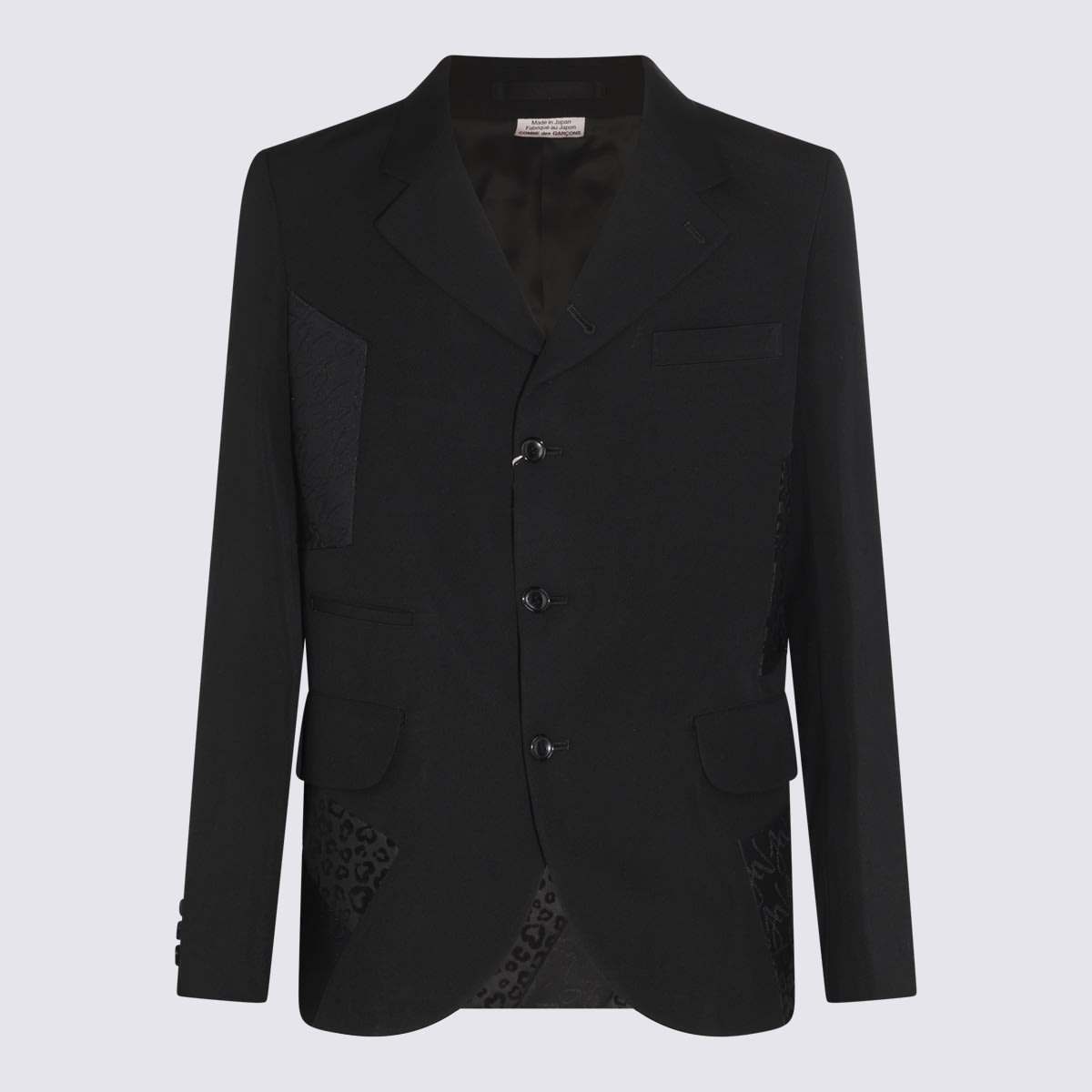 Shop Comme Des Garçons Homme Deux Black Wool And Linen Blazer In Black X Black