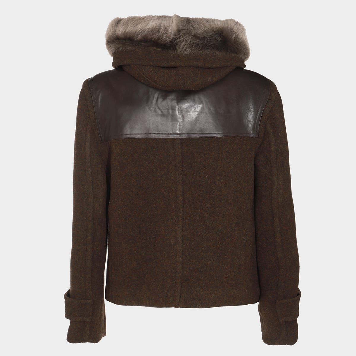 Shop Burberry Brown Wool Casual Jacket In Camp