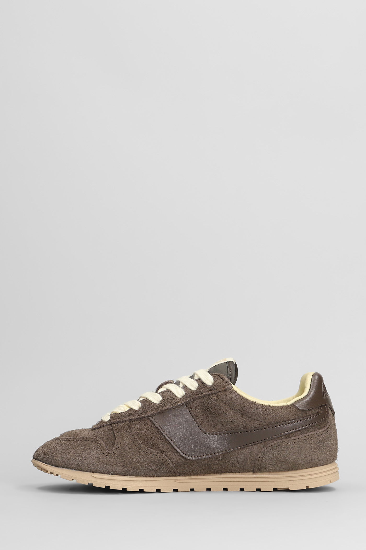Autry Windspin Panelled Brushed Suede Sneakers In Brown