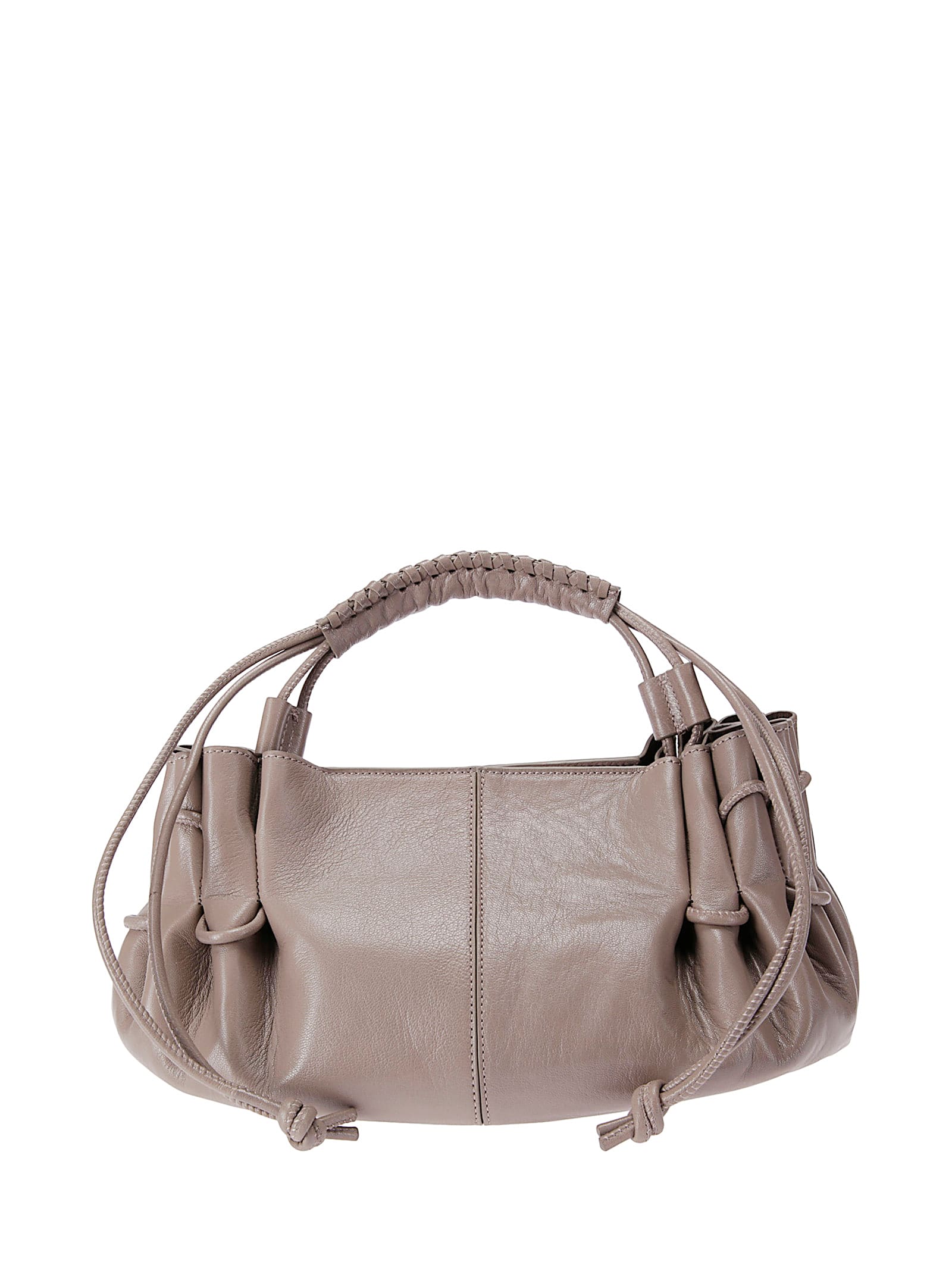 Hereu Mini Arta Braided-handle Lambskin Tote Bag In Brown
