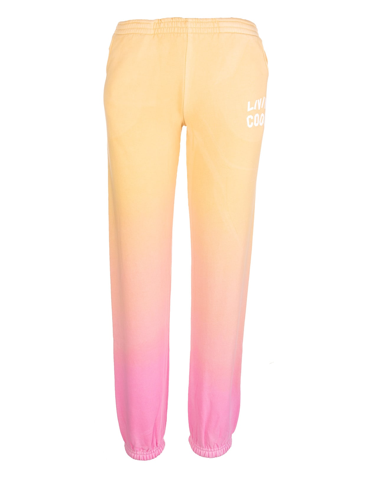 LIVINCOOL Woman Pink And Orange Gradient Joggers With Logo