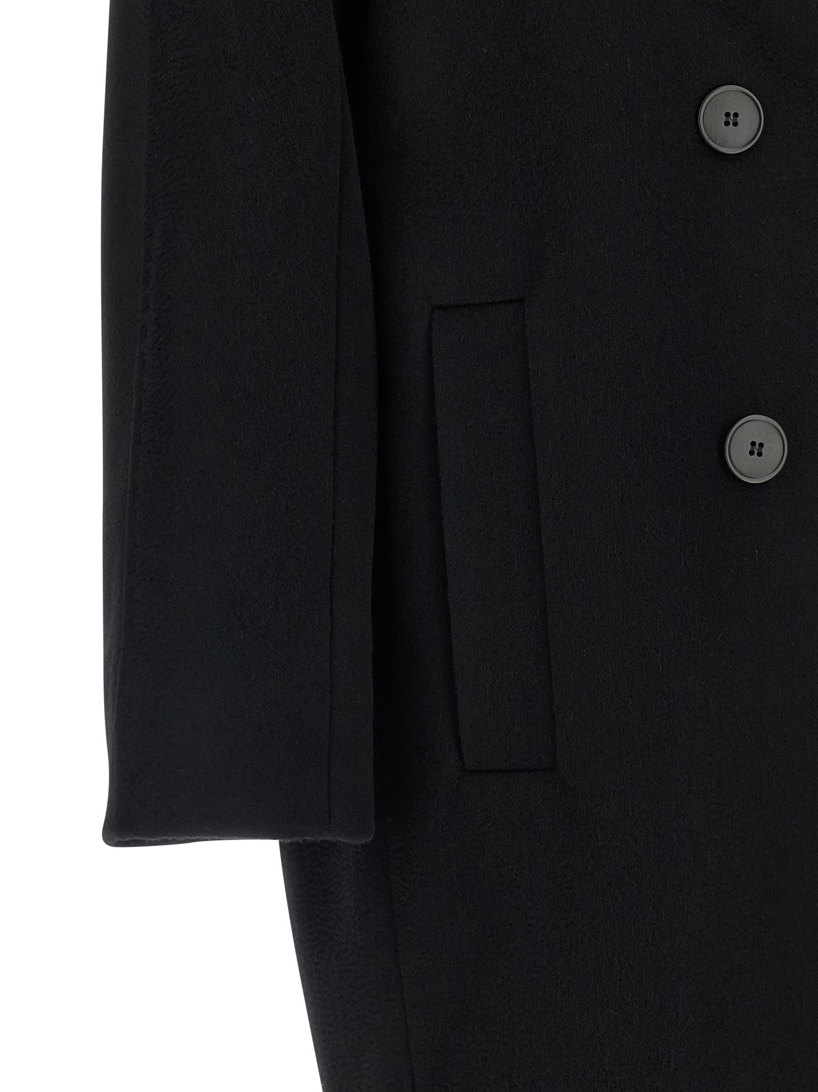 Max Mara Oversized Wool Coat In Black