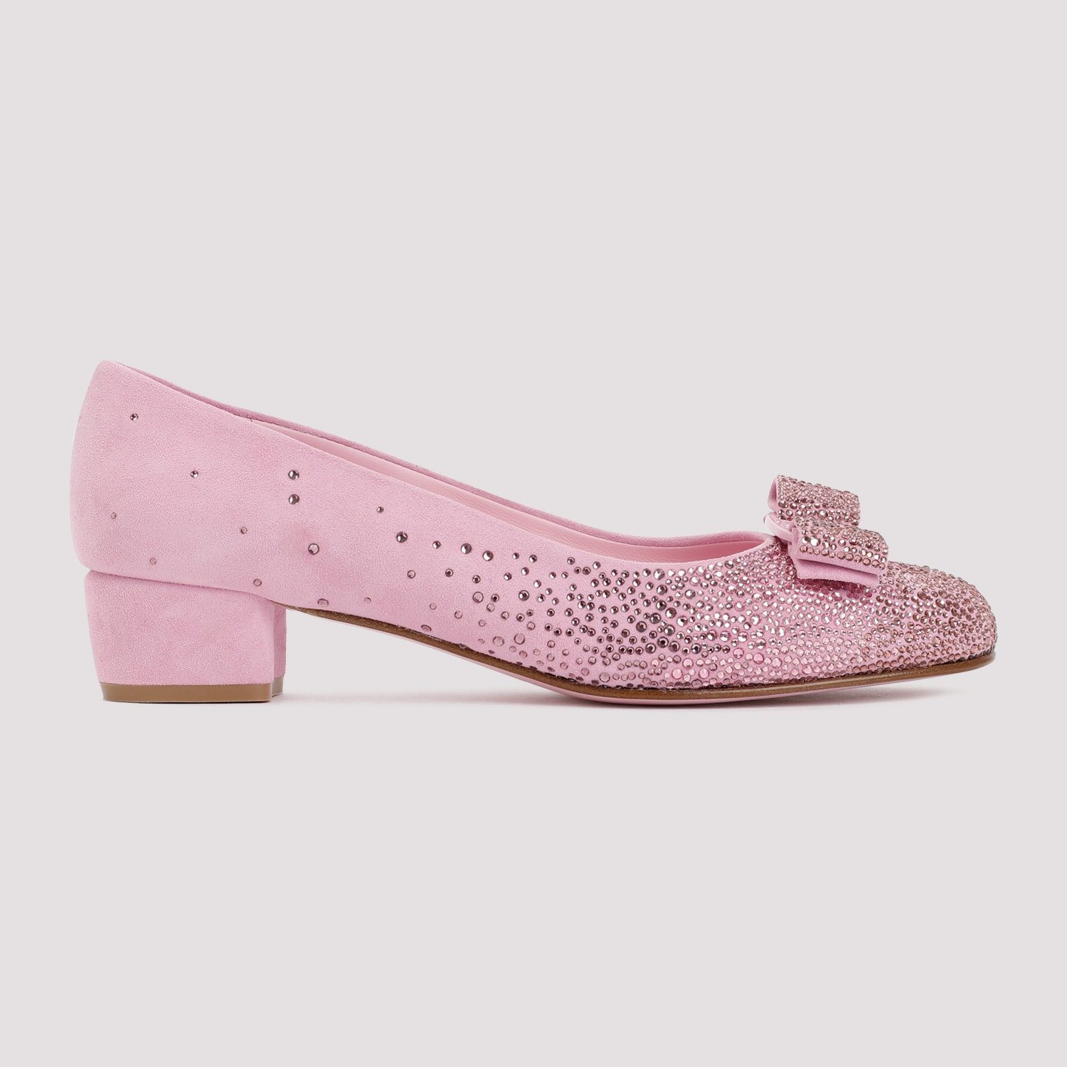 Shop Ferragamo Leather Vara Ballerinas In Bubblegum