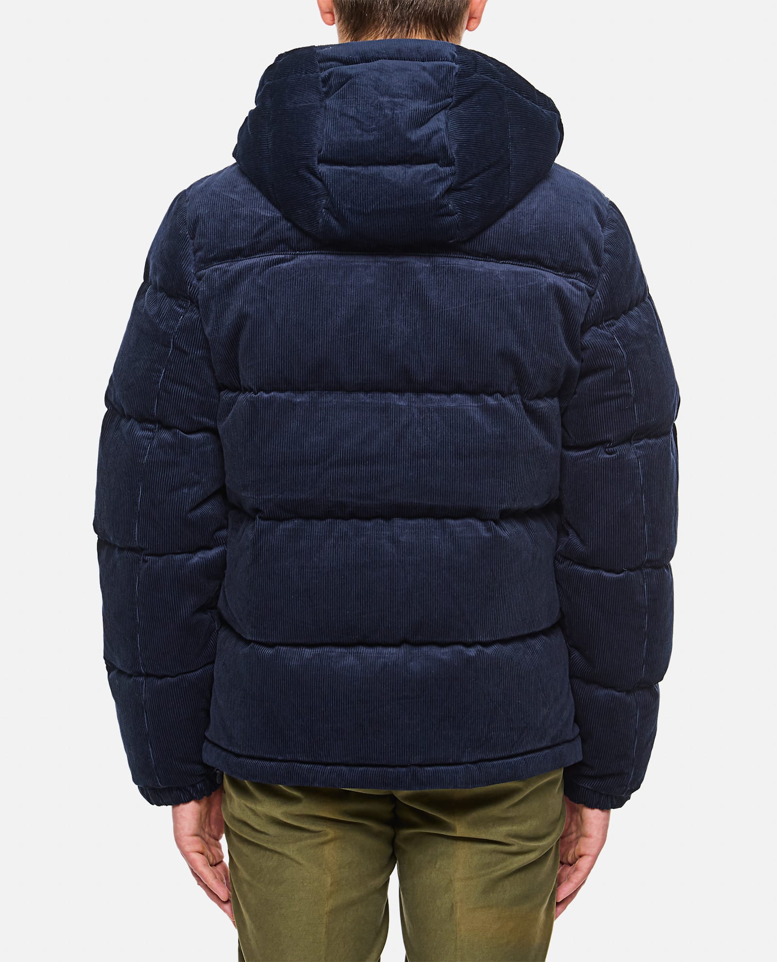 Shop Polo Ralph Lauren Velvet Puffer Jacket In Blue