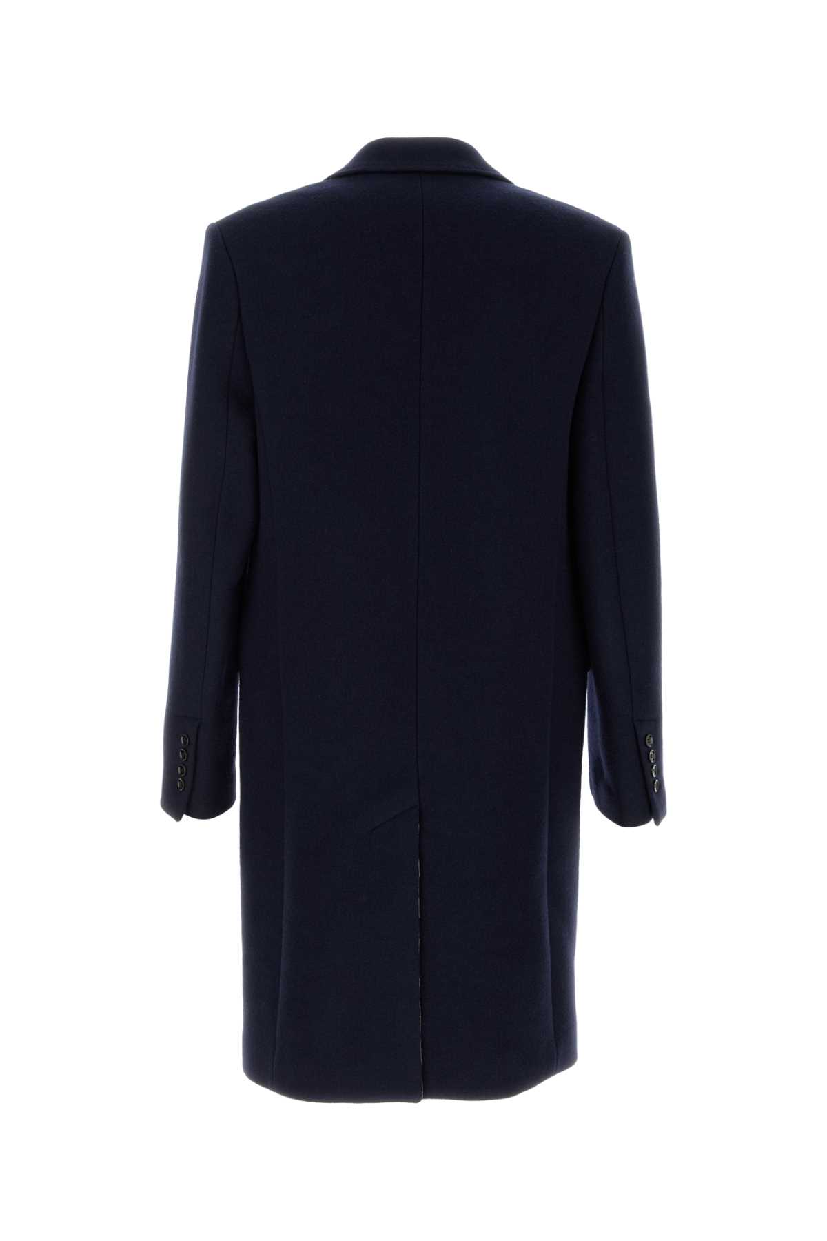 AMI ALEXANDRE MATTIUSSI MIDNIGHT BLUE WOOL COAT