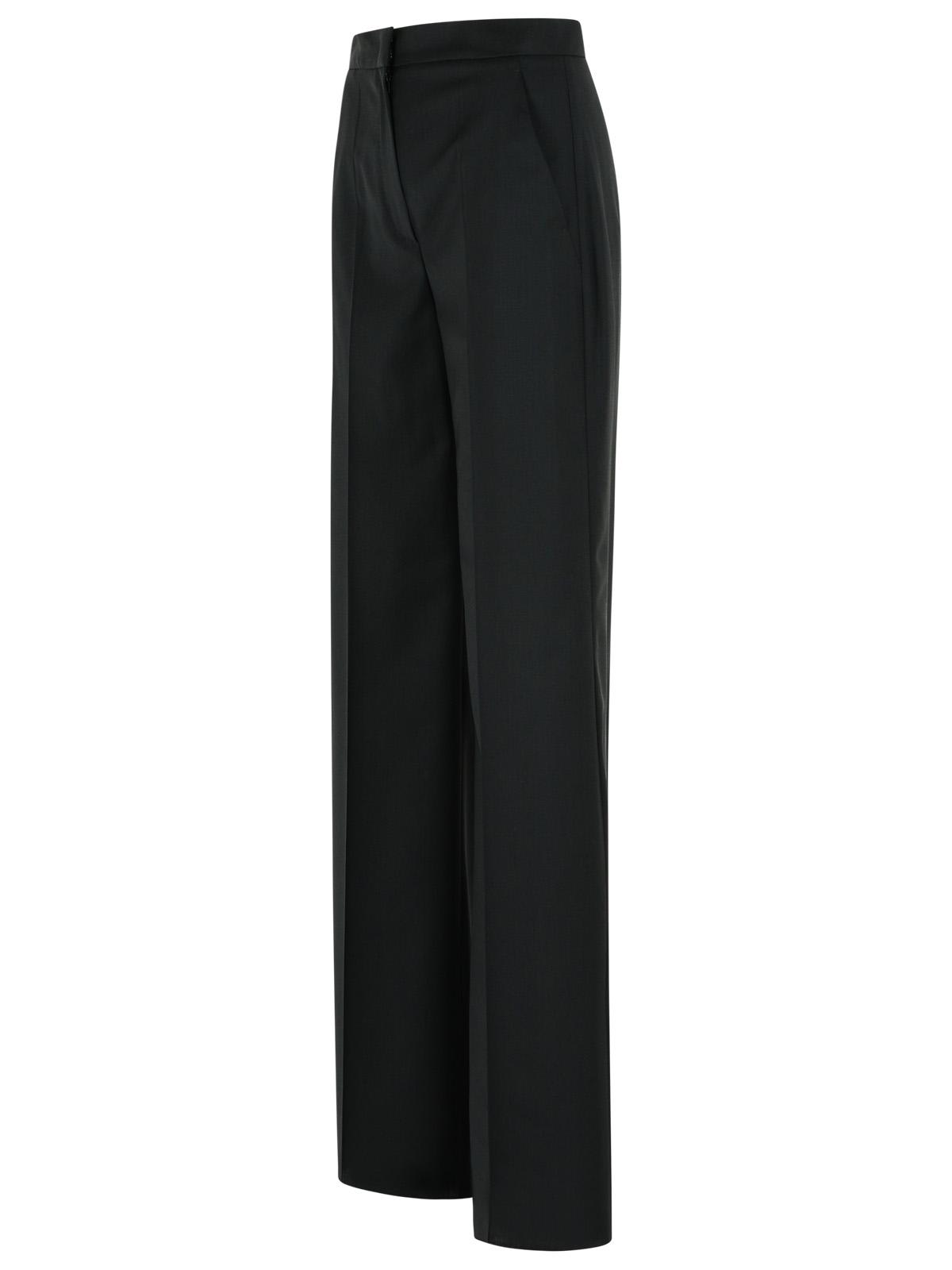Max Mara Long Wide-leg Trousers With Tailored Fit And Side Pockets In Black