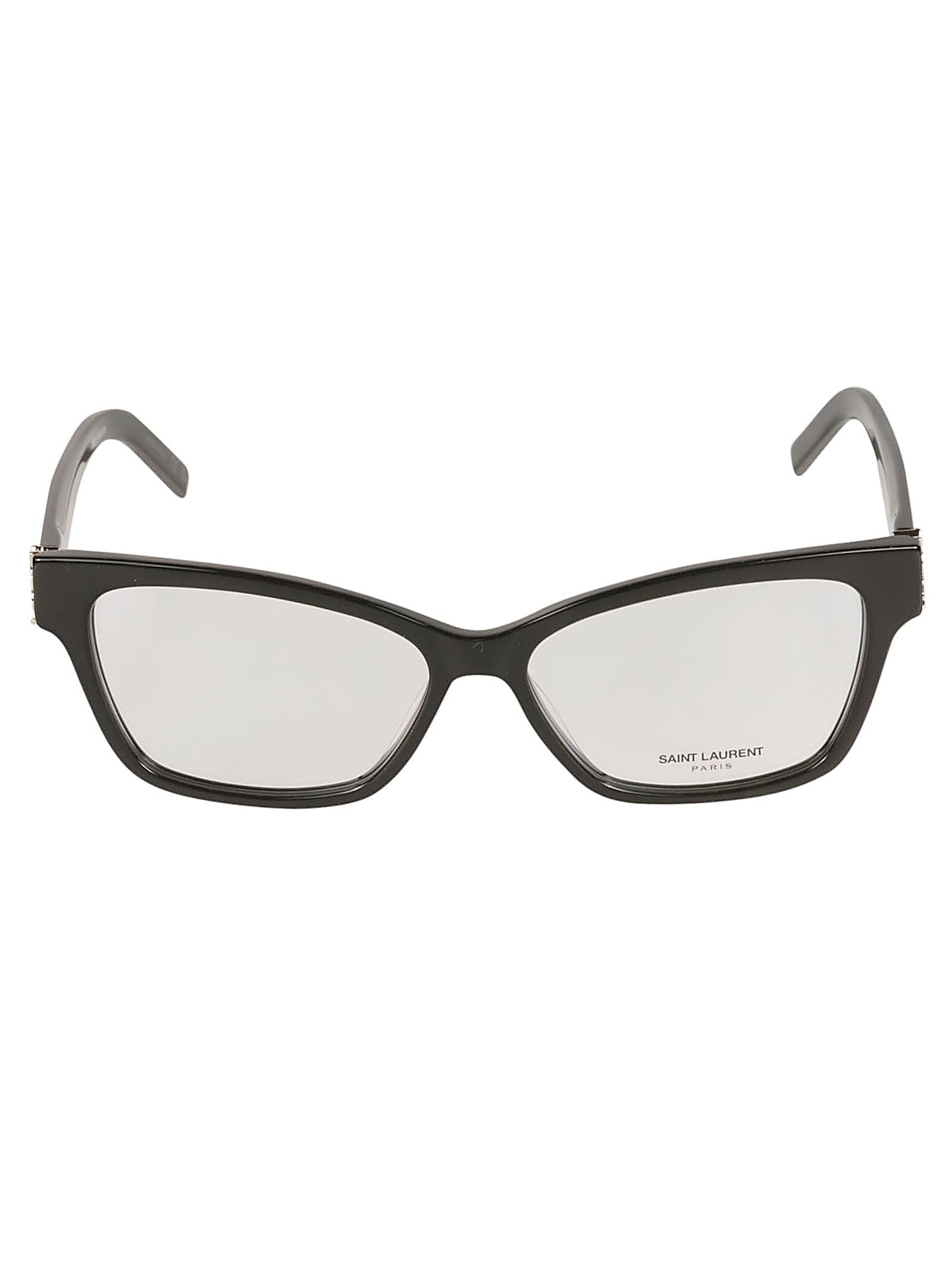 Saint Laurent Ysl Hinge Butterfly Frame Glasses In Black/transparent