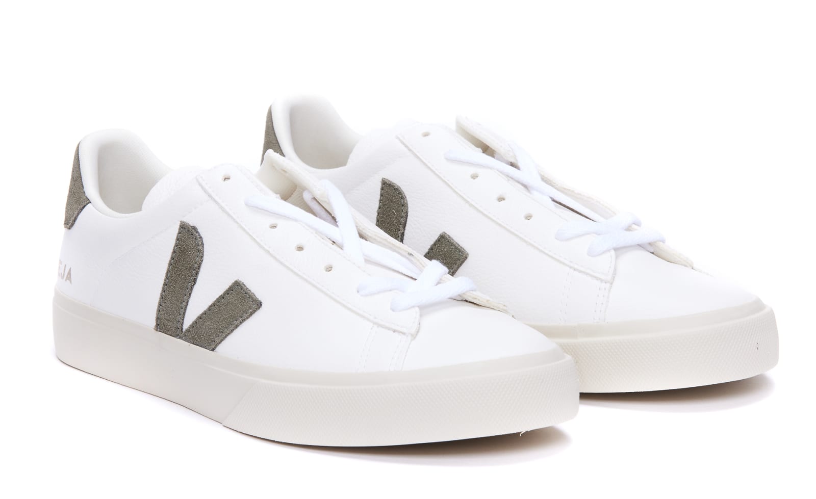 Shop Veja Campo Chromefree Sneakers In Extra White Kaki