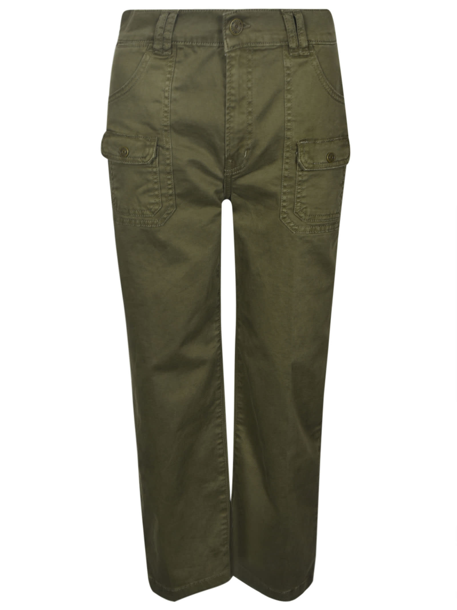 Shop Frame Cargo Buttoned Trousers In Green