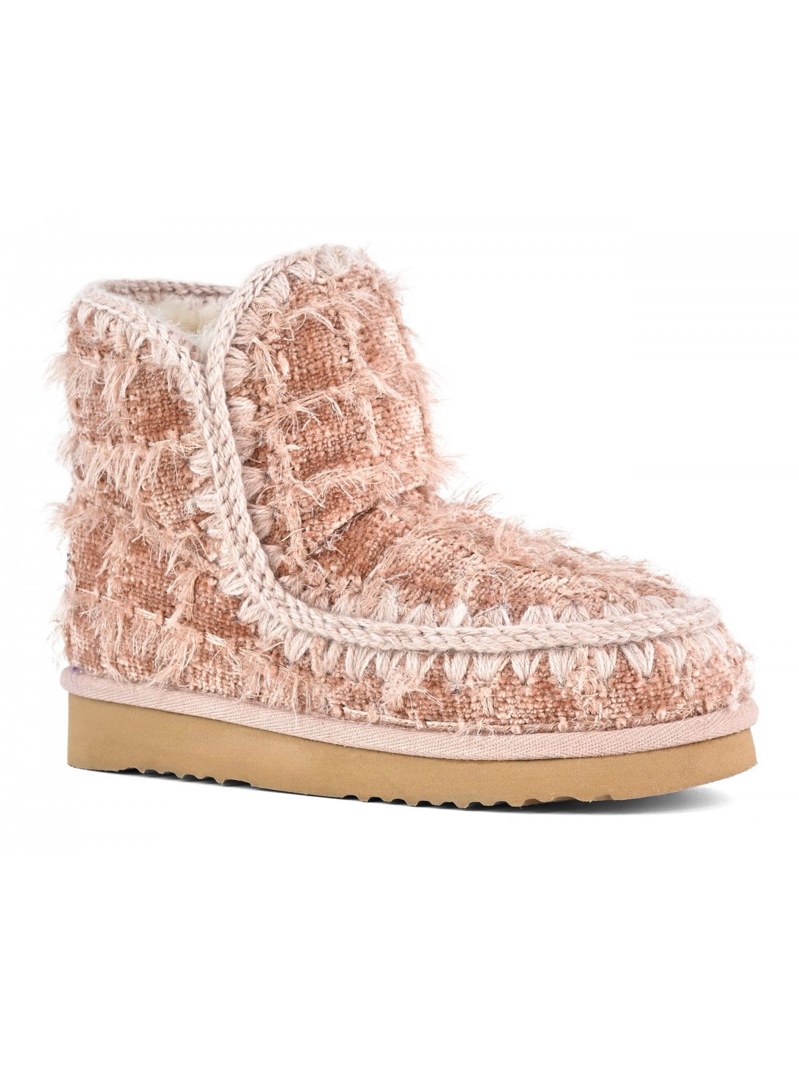 Shop Mou Eskimo 18 Nude Shaggy Textile In Pink