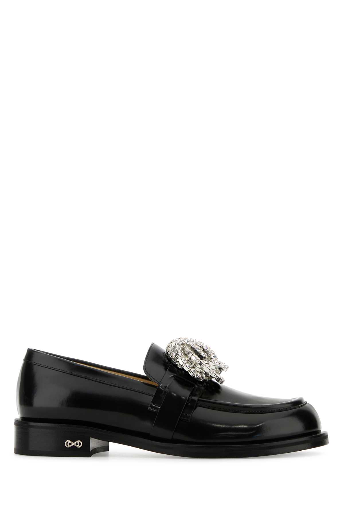 Mach & Mach Black Leather Galaxy Loafers