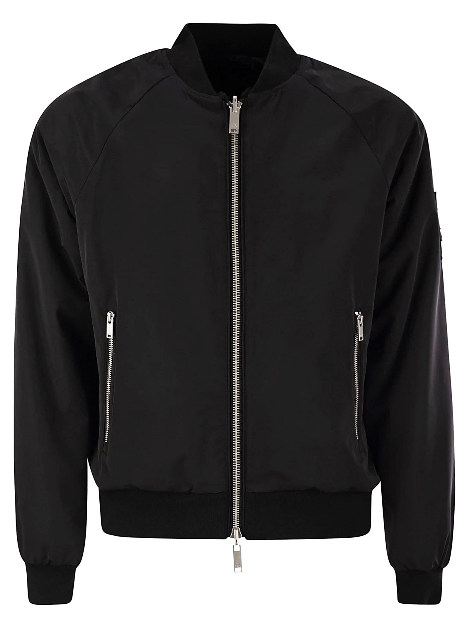 Shop Moose Knuckles Pocket Zip Bomber In Black