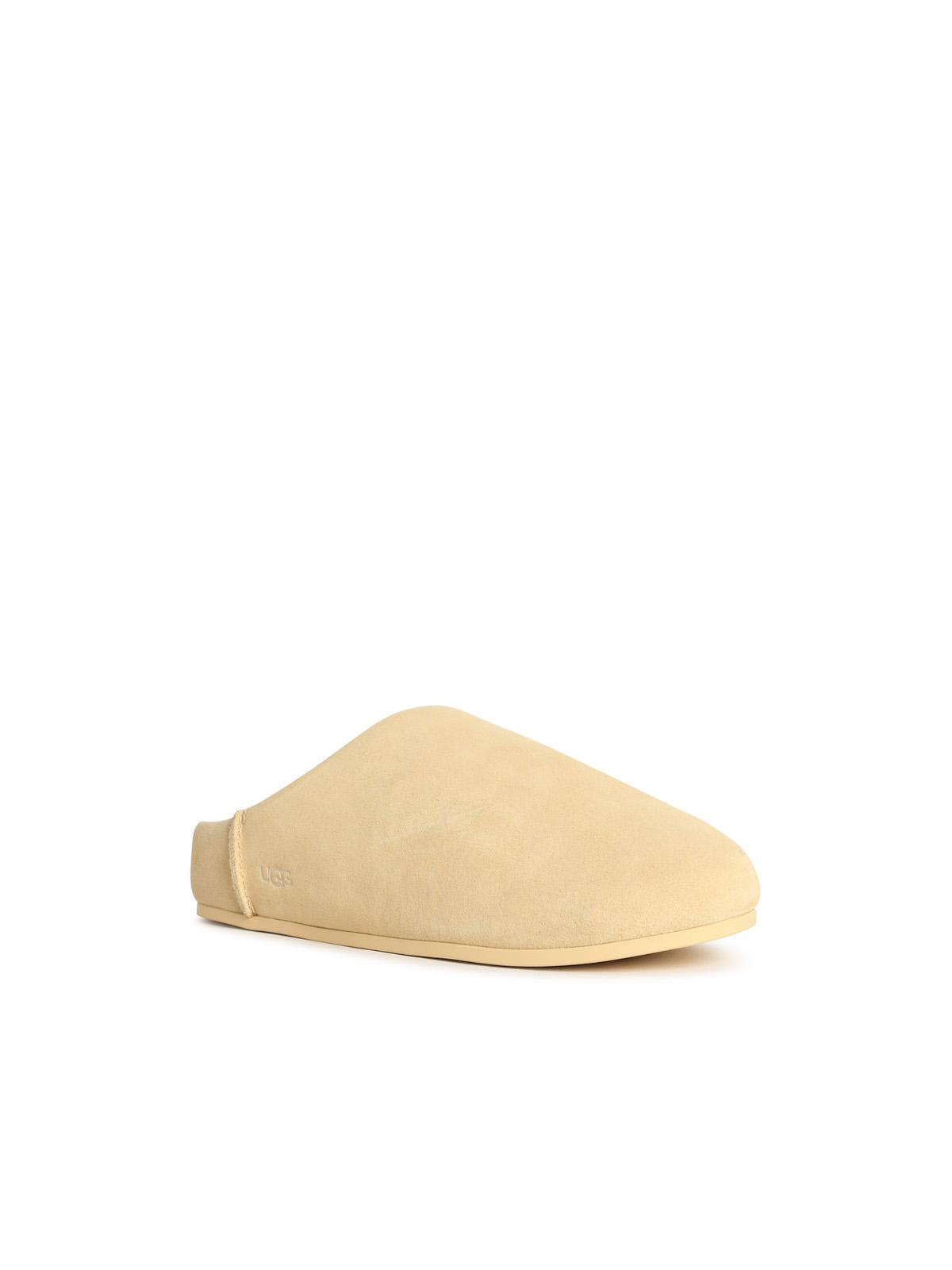 Ugg Elea Slip-on Cream Leather Slippers In Yellow