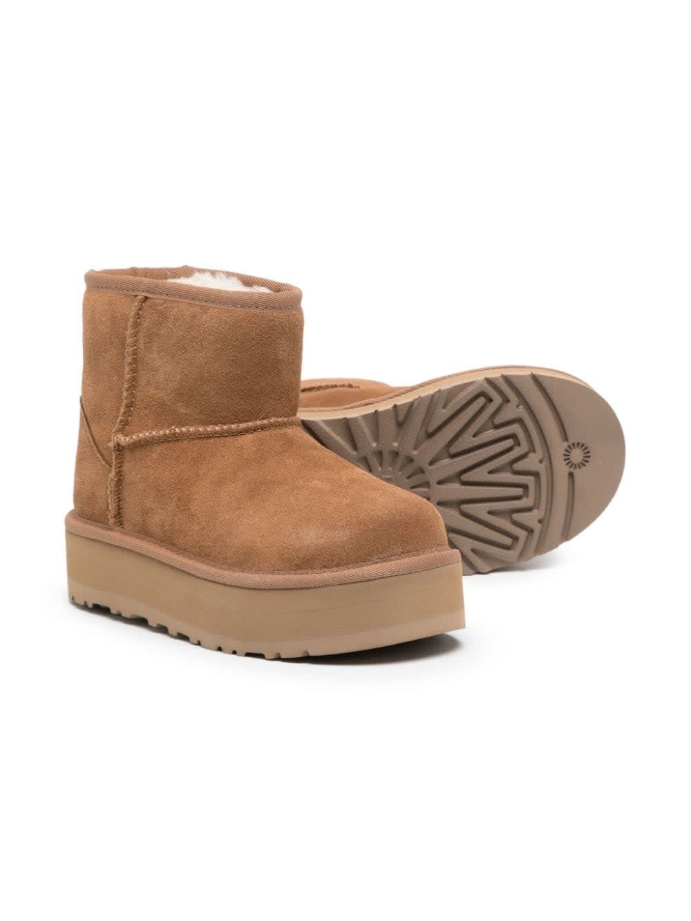 Shop Ugg Chestnut Classic Mini Boots With Platform In Brown
