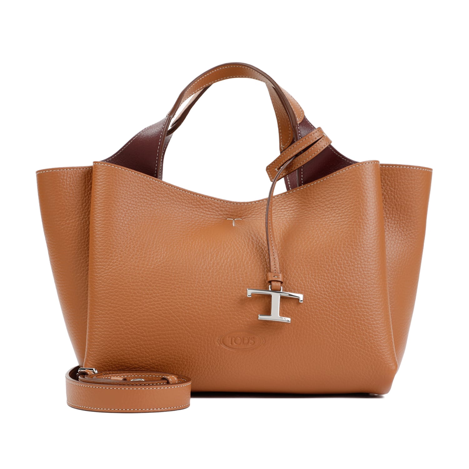 TOD'S BAULETTO SACCA GRAINED LEATHER BAG 