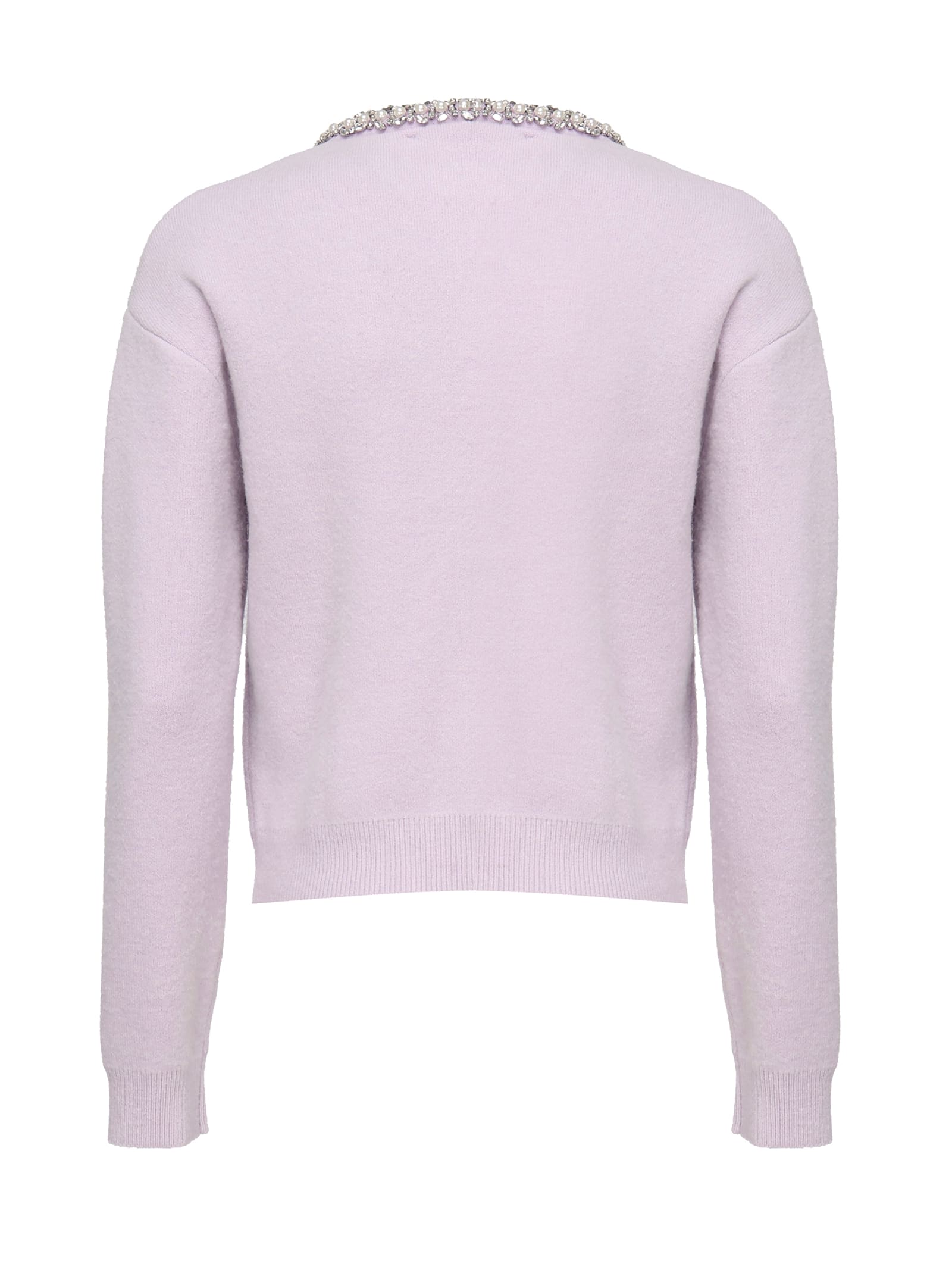 Self-portrait Lilac Stretch Viscose Blend Cardigan In Purple