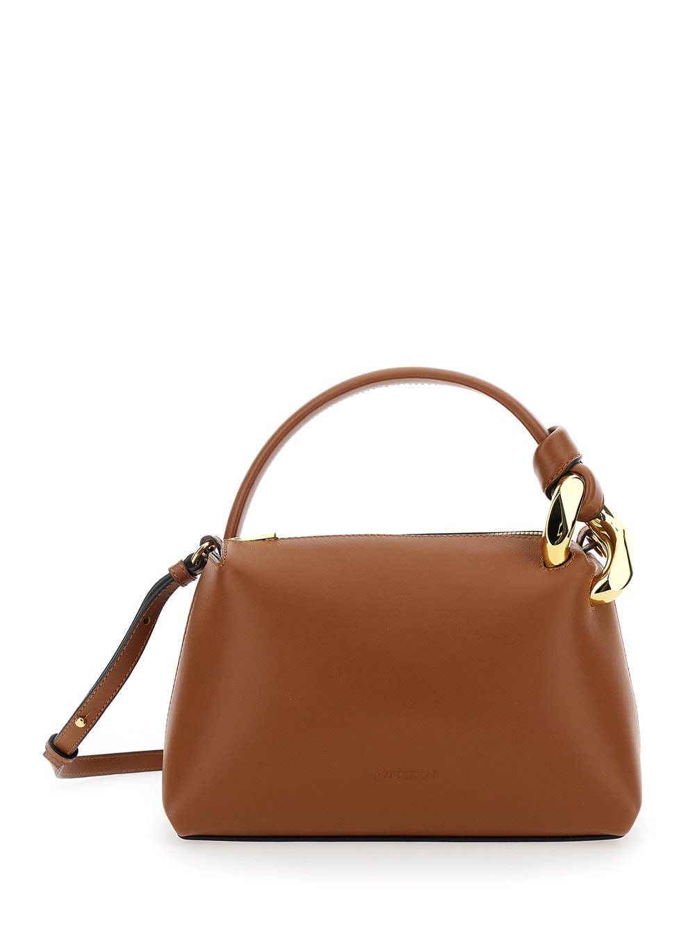 J.W. Anderson J. W. Anderson corner Small Brown Handbag With Metallic Knot Detail In Leather Woman