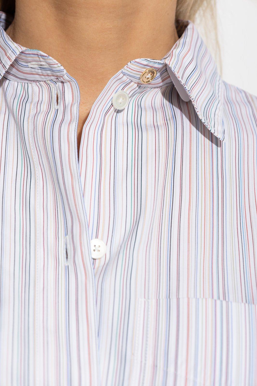 Shop Paul Smith Shirt With Stripe Pattern In White